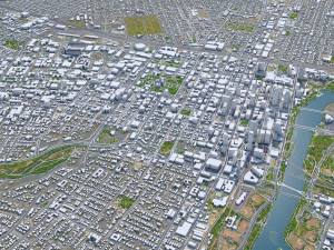 Austin Downtown City Texas 10km Modello 3D