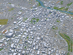 Austin Downtown City Texas 10km Modello 3D