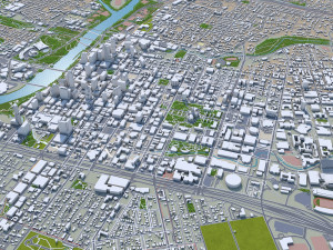 Austin Downtown City Texas 10km Modello 3D