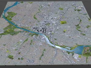 Austin Downtown City Texas 10km Modello 3D