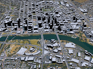 Austin Downtown City Texas 10km Modello 3D