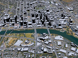 Austin Downtown City Texas 10km 3D Model