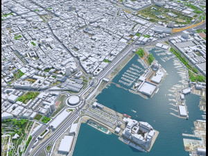 Barcelona Downtown City Spain 10km Modello 3D