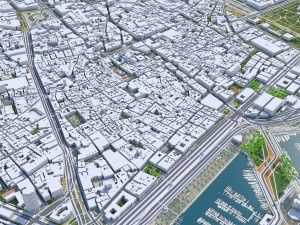 Barcelona Downtown City Spain 10km Modello 3D