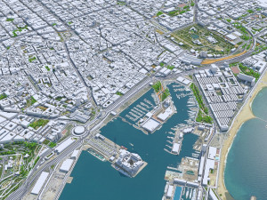Barcelona Downtown City Spain 10km Modello 3D
