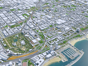 Barcelona Downtown City Spain 10km Modello 3D