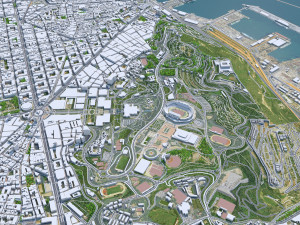 Barcelona Downtown City Spain 10km Modello 3D