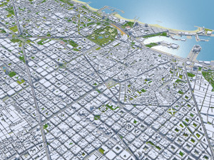 Barcelona Downtown City Spain 10km Modello 3D