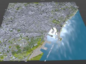 Barcelona Downtown City Spain 10km Modello 3D