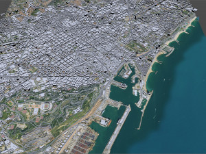 Barcelona Downtown City Spain 10km Modello 3D