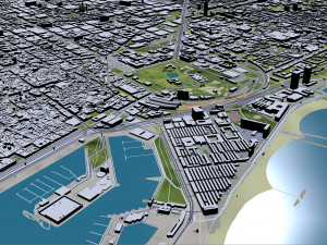Barcelona Downtown City Spain 10km Modello 3D