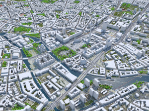 Berlin Downtown City Germany 10km 3D Модель