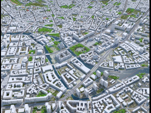 Berlin Downtown City Germany 10km 3D Модель