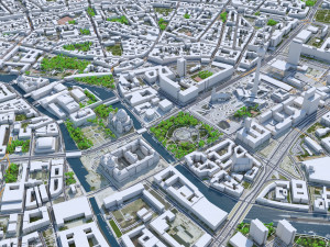 Berlin Downtown City Germany 10km 3D Модель