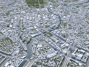 Berlin Downtown City Germany 10km 3D Модель