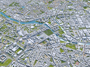 Berlin Downtown City Germany 10km 3D Модель