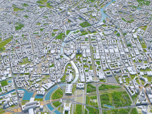 Berlin Downtown City Germany 10km 3D Модель
