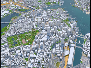 Boston Downtown city Massachusetts USA 8km Modello 3D