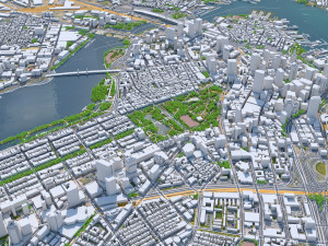 Boston Downtown city Massachusetts USA 8km Modello 3D