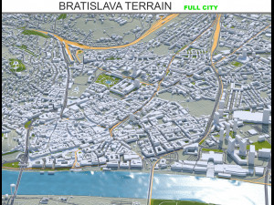 Bratislava Terrain 30km 3D Model