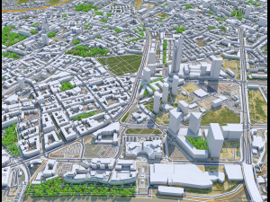 Bratislava Downtown city Slovakia 10km 3D Model