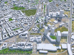 Bratislava Downtown city Slovakia 10km 3D Model
