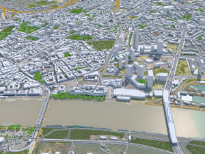 Bratislava Downtown city Slovakia 10km 3D Model