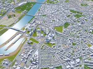 Bratislava Downtown city Slovakia 10km 3D Model
