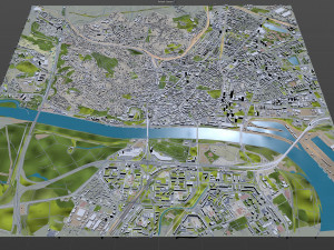 Bratislava Downtown city Slovakia 10km 3D Model