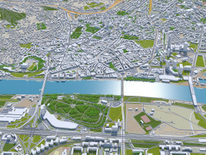 Bratislava Downtown city Slovakia 10km 3D Model