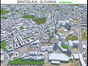 Bratislava Downtown city Slovakia 10km 3D Model