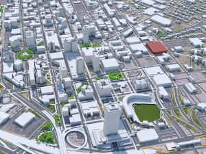 Buffalo Downtown city New York USA 6km 3D Model