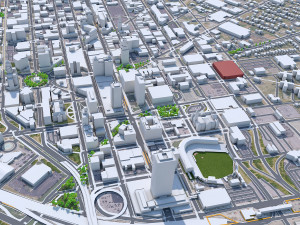 Buffalo Downtown city New York USA 6km Modello 3D