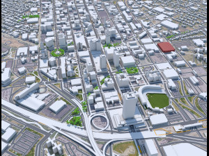 Buffalo Downtown city New York USA 6km Modello 3D