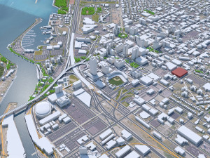 Buffalo Downtown city New York USA 6km Modello 3D