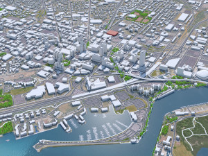 Buffalo Downtown city New York USA 6km Modello 3D