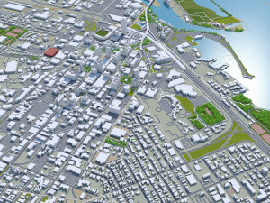 Buffalo Downtown city New York USA 6km Modello 3D