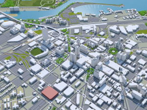 Buffalo Downtown city New York USA 6km Modello 3D