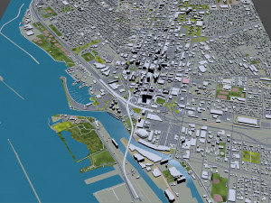Buffalo Downtown city New York USA 6km Modello 3D
