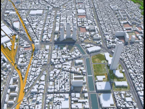 Busan Downtown city South Korea 8km 3D Model