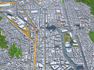 Busan Downtown city South Korea 8km 3D Модель
