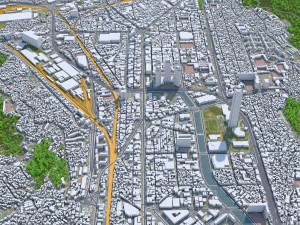 Busan Downtown city South Korea 8km 3D Model