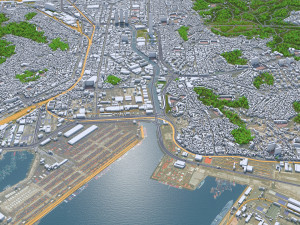 Busan Downtown city South Korea 8km 3D Модель