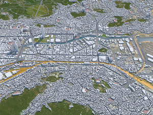 Busan Downtown city South Korea 8km 3D Модель