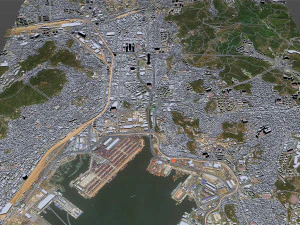 Busan Downtown city South Korea 8km 3D Model
