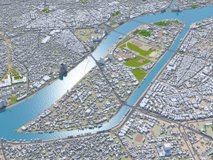 Cairo Downtown city Egypt 10km 3D Model