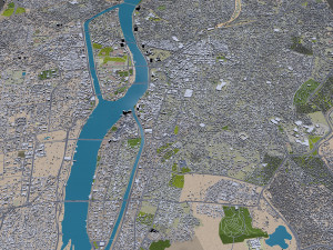 Cairo Downtown city Egypt 10km 3D Model