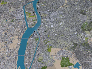 Cairo Downtown city Egypt 10km 3D Model
