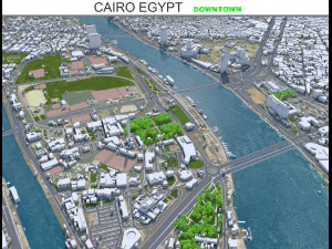 Cairo Centro da cidade Egito 10 km Modelo 3D