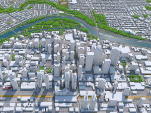 Calgary city Downtown Canada 8km 3D Model